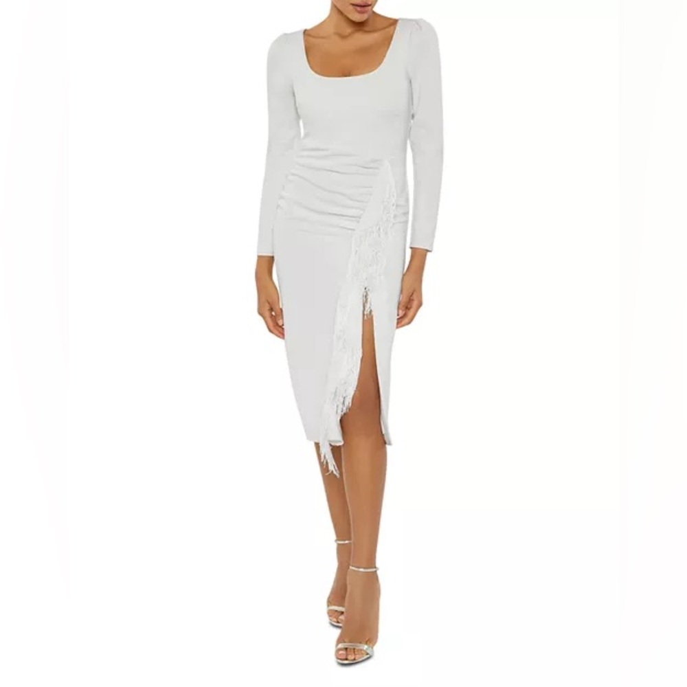 Nwt $238 Likely Charlie Elegant White Long-Sleeve Dress